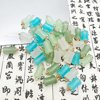 10db Új Kínai Stílusú Utánzat Jade Bambusz Közös Gyöngyök Diy Retro Ékszer Készítés A Karkötő Varrás Cheongsam Ruházat Gombra