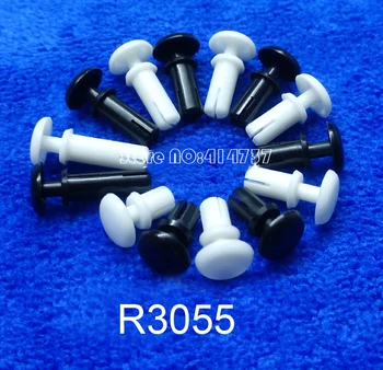 200pcs/sok R3055 R típusú nylon szegecsek Fehér/Fekete Nylon Műanyag Szegecs