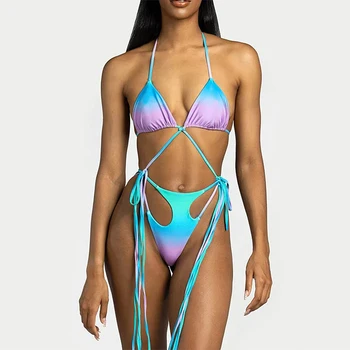 2023 Női Fürdőruha Szexi Bikini Halth Tanga Fürdőruha Biquini Kereszt String Bikini Szett Fürdőruha Bikini Női Strandcuccot