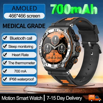 2024 Új Intelligens Karóra Férfi AMOLED 1.43 Hüvelykes HD kijelző, Bluetooth Hívás Sport, Fitnesz pulzusmérő Órák 700 mAH Akkumulátor Smartwatch