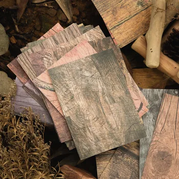 30Sheets Anyag Papír, fa, gabona műhely Retro Kézikönyv bázis Írásos Anyag Dekoráció Scrapbook Papír Vágás 196*107mm