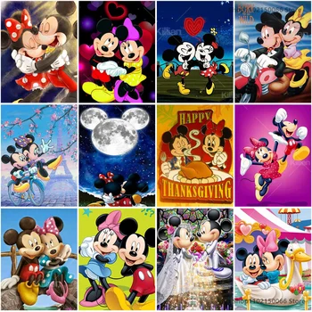 5D DIY Gyémánt Festmény Disney Mickey and Minnie Szerelmes Pár lakberendezés Gyémánt Hímzés Mozaik Művészet Készlet Ajándék, Dekoráció