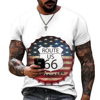 66 férfi T-shirt, vintage felső, 3D-nyomtatott poliészter, valamint a kiváló minőségű lycra