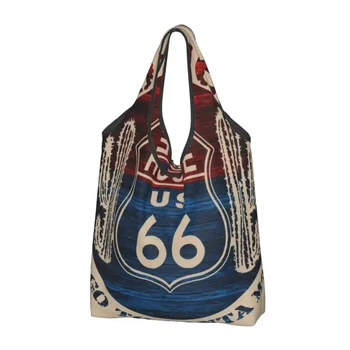 A 66-os út A Nagy Út, Szüret Út Tökéletes Ajándékok Bevásárló Táska Hordozható Nagy Fő Utca Amerika Vásárló Tote Bags