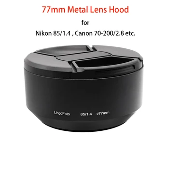 A Nikon 85/1.4 ,Canon 70-200/2.8, objektívek, stb. ,77mm Fém Csavar-a Teleobjektív Motorháztető 95mm Center-megcsípte Objektív Sapka