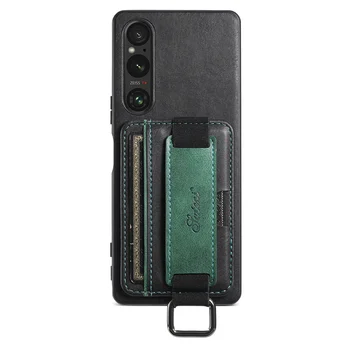A Sony Xperia 1 V /10 ⅴ 5 IV. 10 ⅳ PU Retro Bőr Állni Tárca Kártyahely Vissza az Esetben Luxus Ütésálló Borító