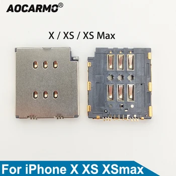 Aocarmo iPhone X / XS / XS Max SIM Tálca Jogosultja Foglalat Foglalat Dual Sim Kártya Olvasó Flex Kábel Javítás Alkatrész