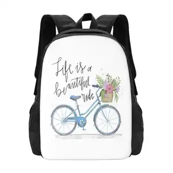 Az Élet Egy Gyönyörű Út Iskola Táskák A Tini Lányok Laptop Utazási Csomagokat Jóga Kerékpár Szerető Kerékpár Mű Kerékpár Minták