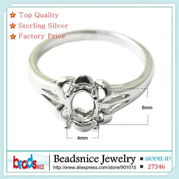 Beadsnice ID27346 2014-ben új, 925 ezüst Félig Mount gyűrű beállítások ékszer készítés diy egyedi gyűrűk, a nők kézzel készített ékszerek