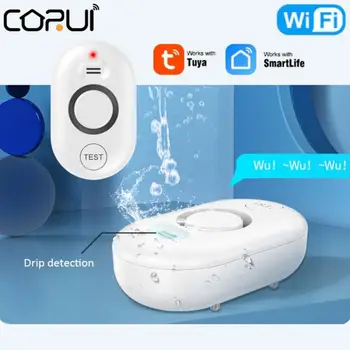 CORUI Tuya WiFi Smart Víz Szivárgás Érzékelő Árvíz Érzékelő Víz Teljes Víz Riasztás Intelligens Élet APP Remote Monitoring Vízálló
