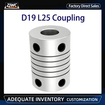 D19L25 Csatlakozó 3mm 4mm 5mm 6mm 8mm 6.35 mm 10mm Rugalmas Kapcsolókészülék Az Alumínium Z Tengely CNC Léptető Motor Csatlakozó 3D Nyomtató