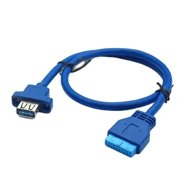Egyetlen USB3 Port.0 USB 3.0 Női Csavart Mount Panel Típus Alaplap 20Pin 5Gbps Gyors adatátviteli Kábel Kábel 50cm 0,75 M