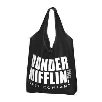 Egyéni, A Hivatal a TV-Műsort a Dunder Mifflin Papír Cég Bevásárló Táska Nők Hordozható Nagy Kapacitás Élelmiszerbolt Vásárló Tote Bags