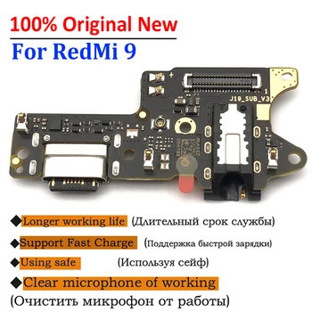 Eredeti USB Töltő Port Igazgatóság Flex Kábel, Csatlakozó Alkatrészek Xiaomi Redmi 9 Mikrofon Modul Okos Telefon Csere