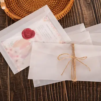 Esküvő&Business Félig átlátszó Borítékot, Képeslap, Üdvözlő Kártya Kártya Esküvői Meghívó Borítékkal Pearl Papír DIY