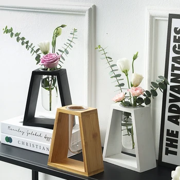 Fa Hidroponikus Váza Asztali Díszek Üveg DIY virágkötészeti Kémcsőben Növény Konténer Otthoni Dekoráció
