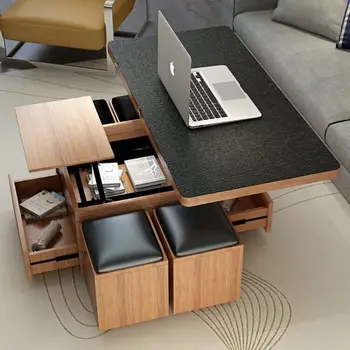 Forró Eladó Többfunkciós, összecsukható lift kávé asztal étkező asztal fából készült asztal fennsík de centro mesa plegable