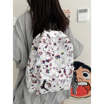 Hello Kitty iskolai sokoldalú táska iskola táska Sanrio diáklány hátizsák könnyű, nagy kapacitású hátizsák kaws
