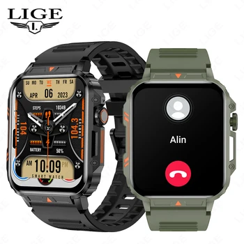 LIGE Intelligens Karóra Outdoor Sport Fitness Bluetooth Hívás Vízálló IP68 Karkötő pulzusszám Tracker Android IOS Smartwatch Férfiak