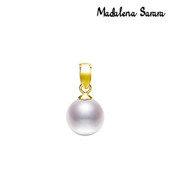 Madalena Sarara 7-8 mm édesvízi gyöngy női medál tökéletesen kerek jó minőségű 18k sárga arany készült