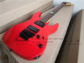 Piros elektromos gitár Dea test tremoló híd rózsafa fingerboard vörös gyöngy, inlay taIJI betét HH pickupok fekete rádiók