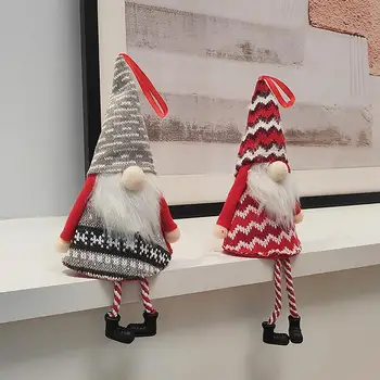 Puha Karácsonyfa Gnome Baba Dekoratív Kötött Karácsonyi Gnome Dísz Szezonális Dekorok Karácsonyra Fa Korlát Falak