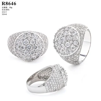 R8646 Lefei Luxus Divat Trendi Klasszikus Fehér Moissanite Teljes Gyémánt-set Design Kerek Gyűrű A Nők s925 Ezüst Ékszer, Ajándék