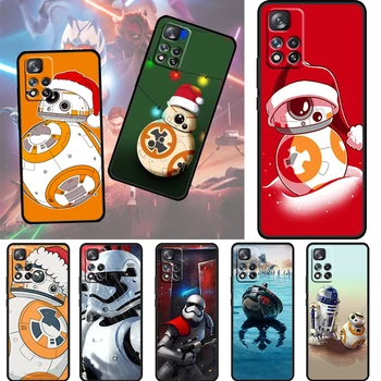 Star Wars bb8 Karácsony A Xiaomi Redmi Megjegyzés 11 10 11T 10 9 -9 8 7 5G Sétány Puha TPU Szilikon Fekete Telefon Esetében Fundas Borító