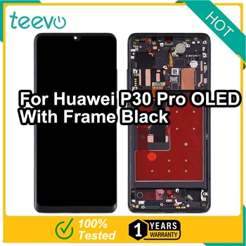 Teevo LCD Huawei P30 Pro OLED Képernyő Kijelző, érintőképernyő Digitalizáló A Keret Fekete
