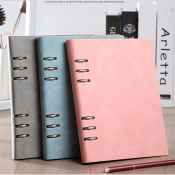 Tervező Bélelt Notebook Bőr Journal Notebook, 6 Gyűrűs Iratgyűjtő 7 Hüvelykes Újratölthető Notebook Office Üzleti Iskola