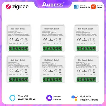 Tuya 16A Zigbee 3.0 Smart Switch Modul Hub Átjáró Intelligens Otthon Automatizálás 2 Módon Irányítani A Smartlife Alexa, a Google Haza, Alice