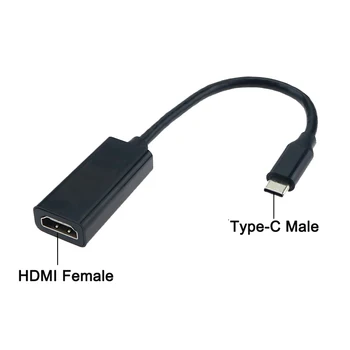 USB-C-HDMI-kompatibilis Adapter Fekete Kábelt C Típusú MacBook Samsung Galaxy S10 Huawei Mate P20 Pro USB-C Adapter