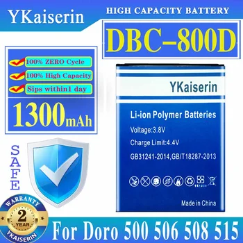 YKaiserin 1300mAh DBC-800A DBC-800B DBC-800D DBP-800B Mobiltelefon Akkumulátor Doro 5030 5031 507S 508 509 530X 5516 5517 6021