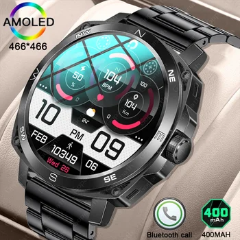 Új AMOLED466*466 HD Képernyő Férfi Smartwatch Bluetooth Beszélni AI Hang Asszisztens Egészségügyi Monitoring Kültéri Vízálló Smartwatch