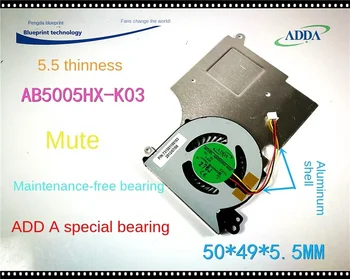 Új & Eredeti Néma AB5005HX-K03 5cm 5V-os Notebook Turbo Kipufogó hűtőventilátor